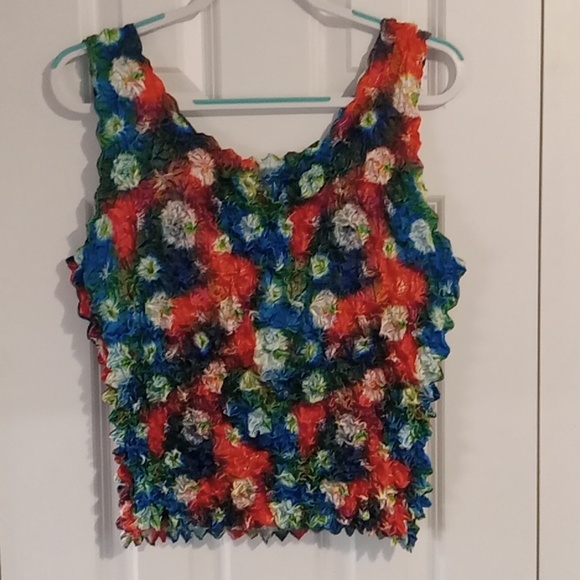 Multicolor Textured Women's Crop Top - Picture 4 of 5